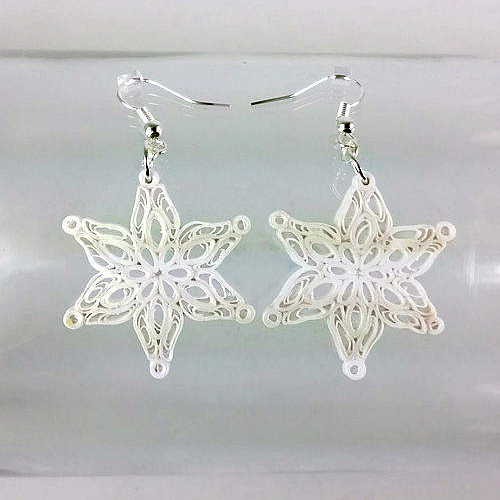 Snowflake Earrings Paper Quilling Frozen Costume Jewelry